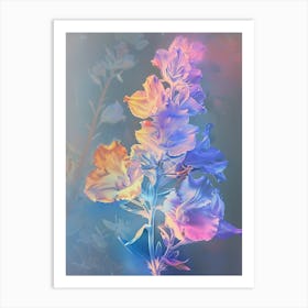 Iridescent Flower Larkspur 1 Art Print