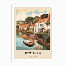 Devon Vintage Travel Poster Dittisham Art Print