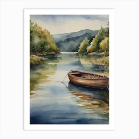 Boat On The River Art Print