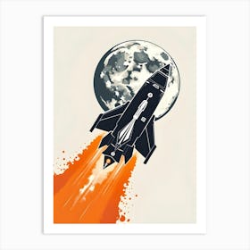 Space Rocket Art Print