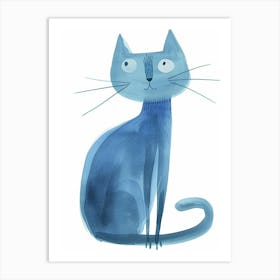 Ojos Azules Cat Clipart Illustration 1 Art Print