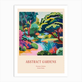 Colourful Gardens Descanso Gardens Usa 3 Red Poster Art Print