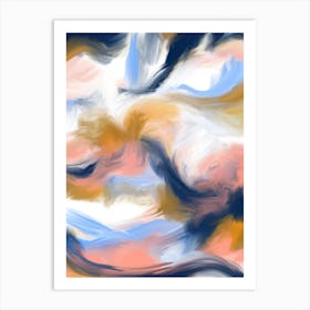 Abstract Art Blue Blue Gold II Art Print