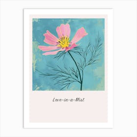 Love In A Mist 4 Square Flower Illustration Poster Art Print