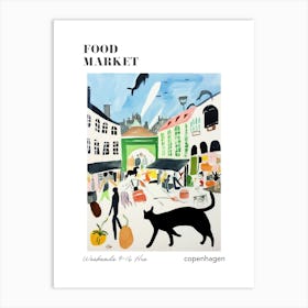 The Food Market In Copenhagen 3 Illustration Poster Art Print