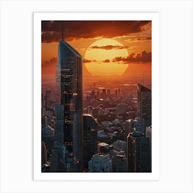 Sunset Over Bangkok Art Print