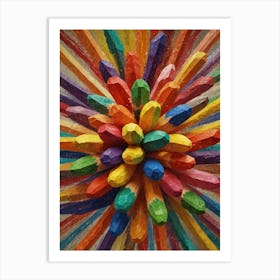 Crayon Burst Art Print