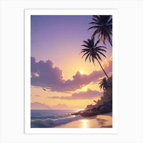 Sunset On The Beach 3 Art Print