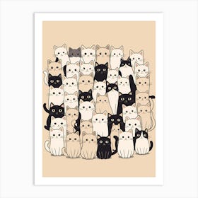 Bunch Of Cats Art Print