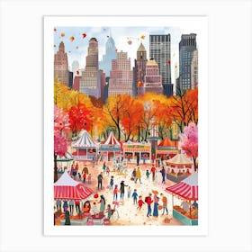 Colorful Spring in Central Park New York Art Print