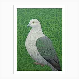 Ohara Koson Inspired Bird Painting Dove 3 Art Print