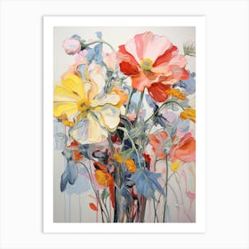 Abstract Flower Painting Poppy 1 Art Print