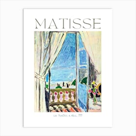 Henri Matisse The Window in Nice - La Fenêtre a Nice Rarer Poster Print Painting of South of France With Blue Sky and Sea HD Fully Remastered 1 Art Print