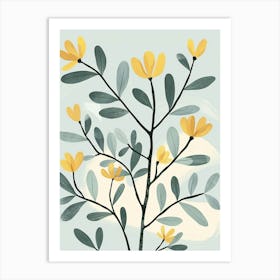 Sequoia Tree Flat Illustration 7 Art Print