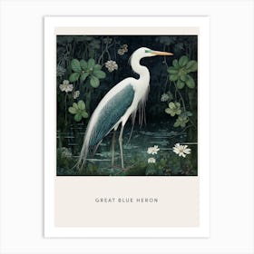 Ohara Koson Inspired Bird Painting Great Blue Heron 5 Poster Art Print