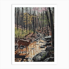 Deer In The Deep Woods 1 Art Print