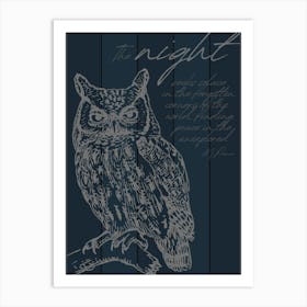 Night Owl Peace & Solace Art Print