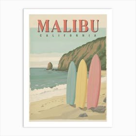 Malibu, California - Sun, Sand, and Surf Paradise Poster