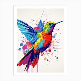 Andy Warhol Style Bird Hummingbird 1 Art Print