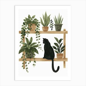 Cat On A Shelf Art Print