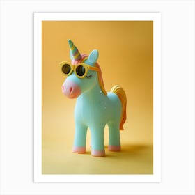 Pastel Toy Unicorn With Sunglasses 1 Art Print