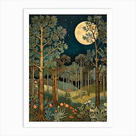 William Morris Moonlight In The Forest 31 Art Print