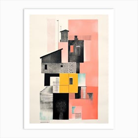 A House In Stockholm, Abstract Risograph Style 2 Art Print