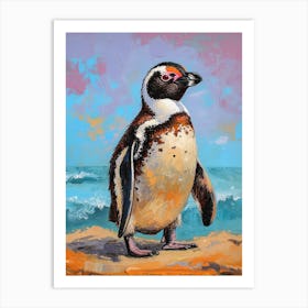 African Penguin Zavodovski Island Oil Painting 1 Art Print