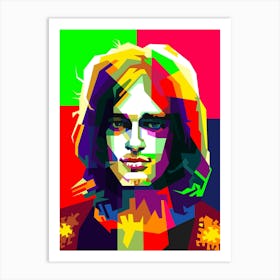 David Gilmour Pink Floyd Classic Rock Art WPAP Art Print