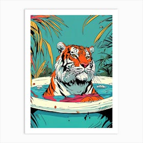 Tiger In The Pool Art Print