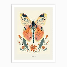 Colourful Insect Illustration Firefly 14 Poster Art Print