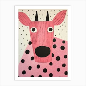 Pink Polka Dot Yak Art Print