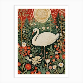 Festive Swan Art Print