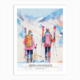 Aspen Snowmass   Colorado Usa, Ski Resort Poster Illustration 4 Art Print