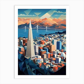 San Francisco, Usa, Geometric Illustration 2 Art Print