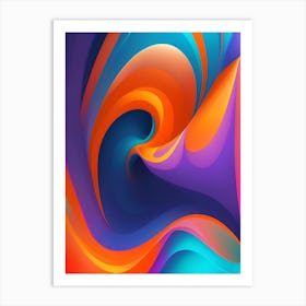 Abstract Colorful Waves Vertical Composition 91 Art Print