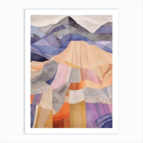 Fan Y Big Wales Colourful Mountain Illustration Art Print