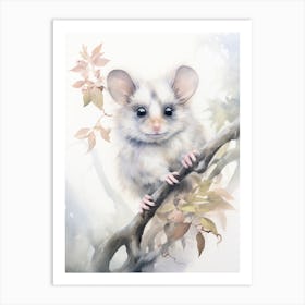 Light Watercolor Painting Of A Mountain Pygmy Possum 1 Art Print