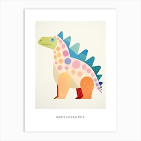 Nursery Dinosaur Art Ankylosaurus 3 Poster Art Print