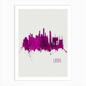 Leeds England City Purple Art Print