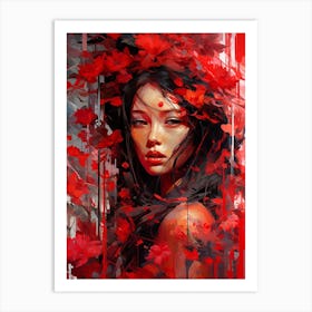 Digital Pixelation Abstract Lady 3 Art Print