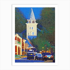 Hillsboro, City Us  Pointillism Art Print