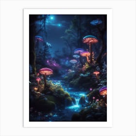 Mushroom Forest 1 Art Print