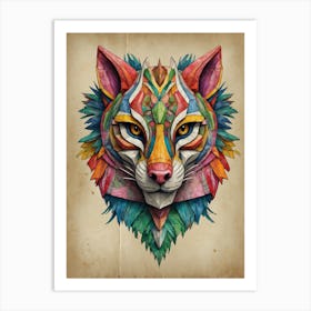 Colorful Wolf Art Print