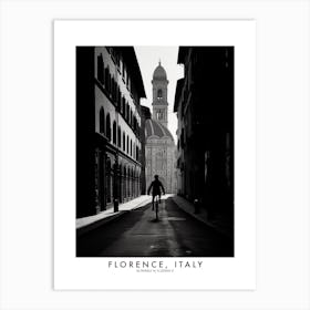 Poster Of Florence, Italy, Black And White Analogue Photograph 3 Art Print