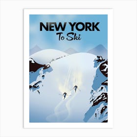 New York To Ski Art Print