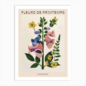 Spring Floral French Poster  Foxglove 4 Art Print