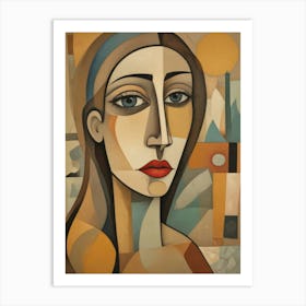 Woman With Red Lipstick Art Print