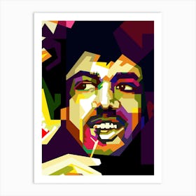 Jimmi Hendrix Rock Star Pop Art Wpap Art Print
