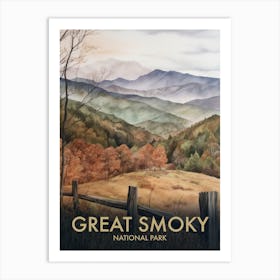 Great Smoky National Park Vintage Travel Poster 6 Art Print